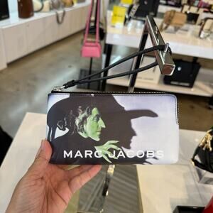 Marc Jacobs Black White Green Graphic Wristlet Wallet